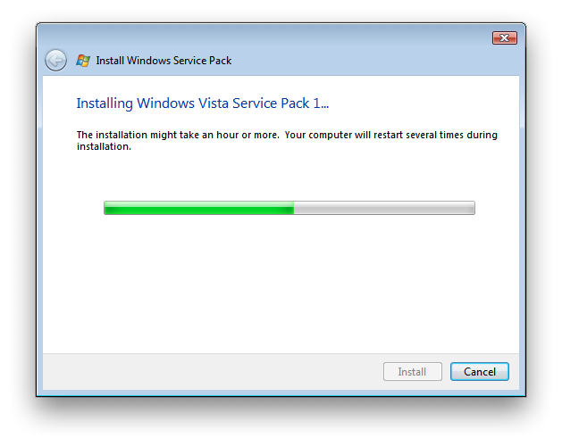 Vista SP1 Install